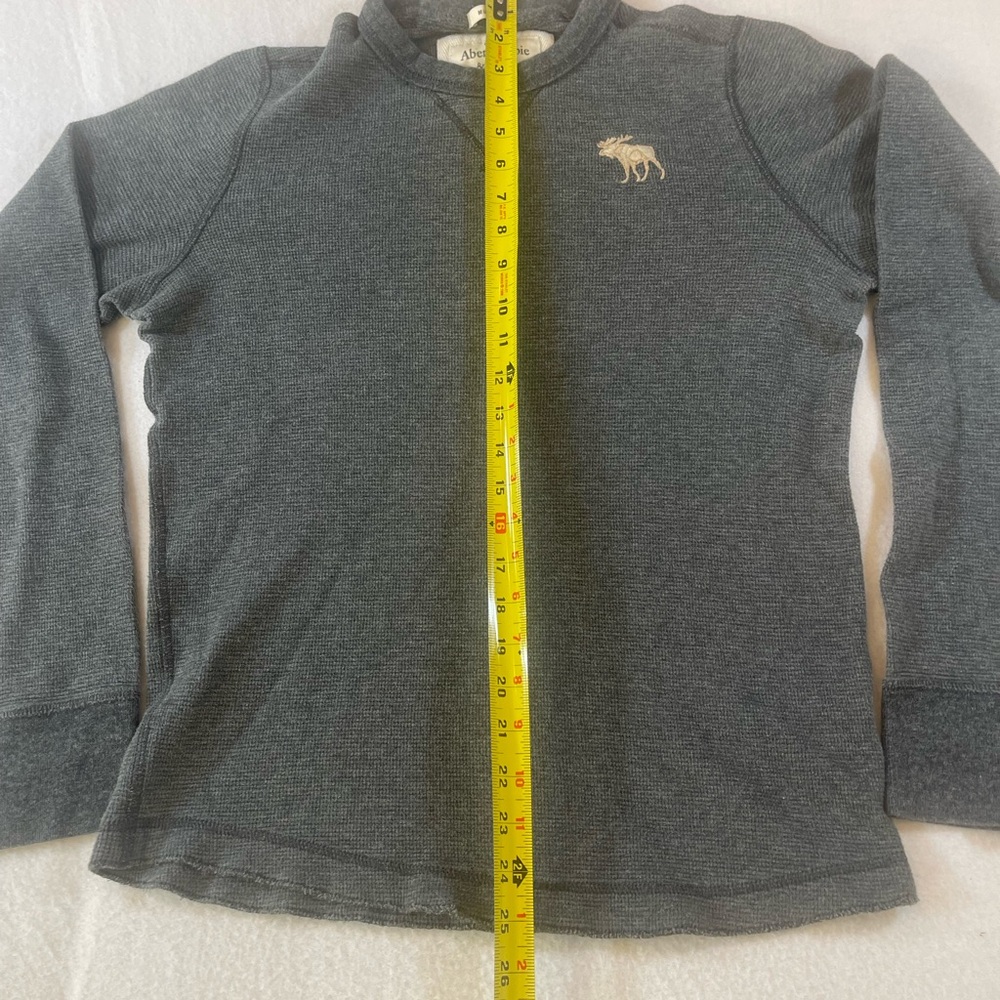 Abercrombie & Fitch Charcoal Long Sleeve Thermal sweatshirt size Large - Picture 6 of 7